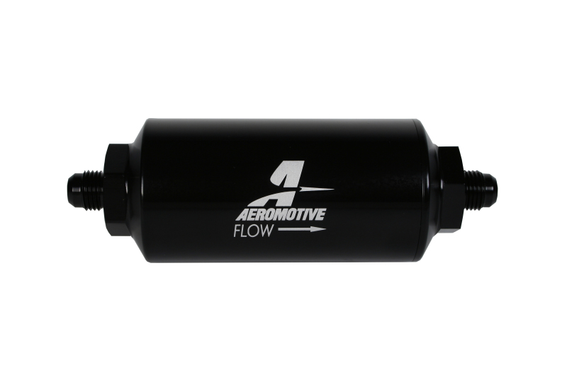 Aeromotive In-Line Filter - (AN-6 Male) 10 Micron Fabric Element Bright Dip Black Finish - Image 5