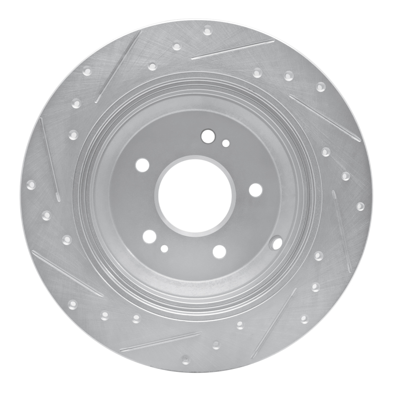 R1 Concepts for 18-23 Genesis G70 Rear Right Drilled & Slotted Silver Brake Rotor - Image 5