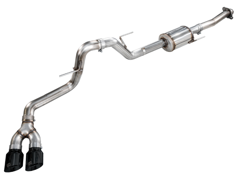 AWE Tuning Cat-Back Exhaust - 4.5in Dual Side Exit Diamond Black Tips for AWE 21-25 Ford F150 (14th Gen Reg Cab)
