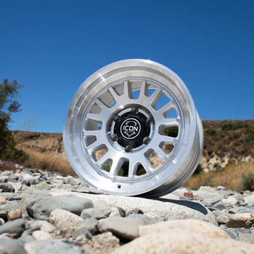 ICON Anza 17x8.5 5x150 25mm Offset 5.75in BS Silver Machined Wheel - Image 3