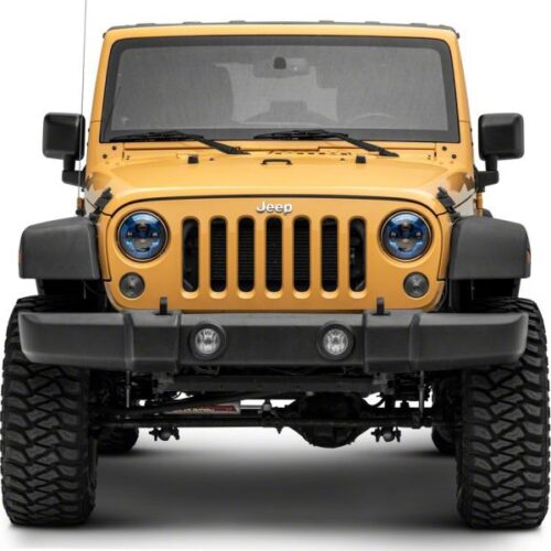 Raxiom for 2007-2018 Jeep Wrangler JK 7-In LED Headlights- Blue Housing- Clear Lens - Image 10