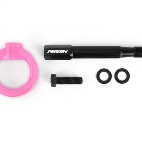 PERRIN 15-21 Subaru WRX/STI / 24-26 Crosstrek / 25-26 Forester Tow Hook Kit (Rear) - Hyper Pink - Image 4