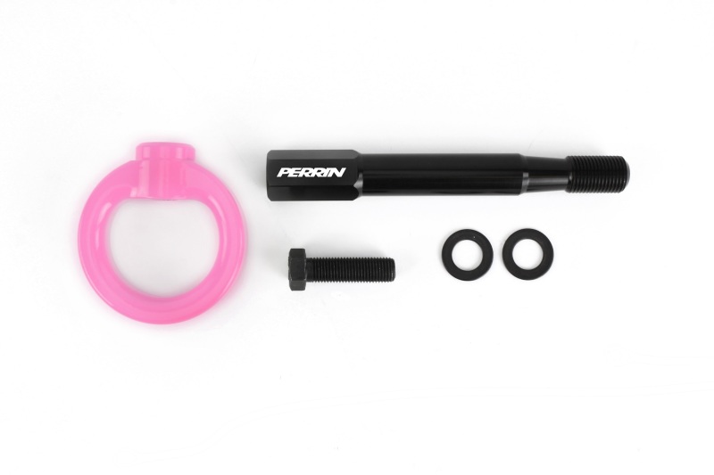 PERRIN 15-21 Subaru WRX/STI / 24-26 Crosstrek / 25-26 Forester Tow Hook Kit (Rear) - Hyper Pink - Image 4