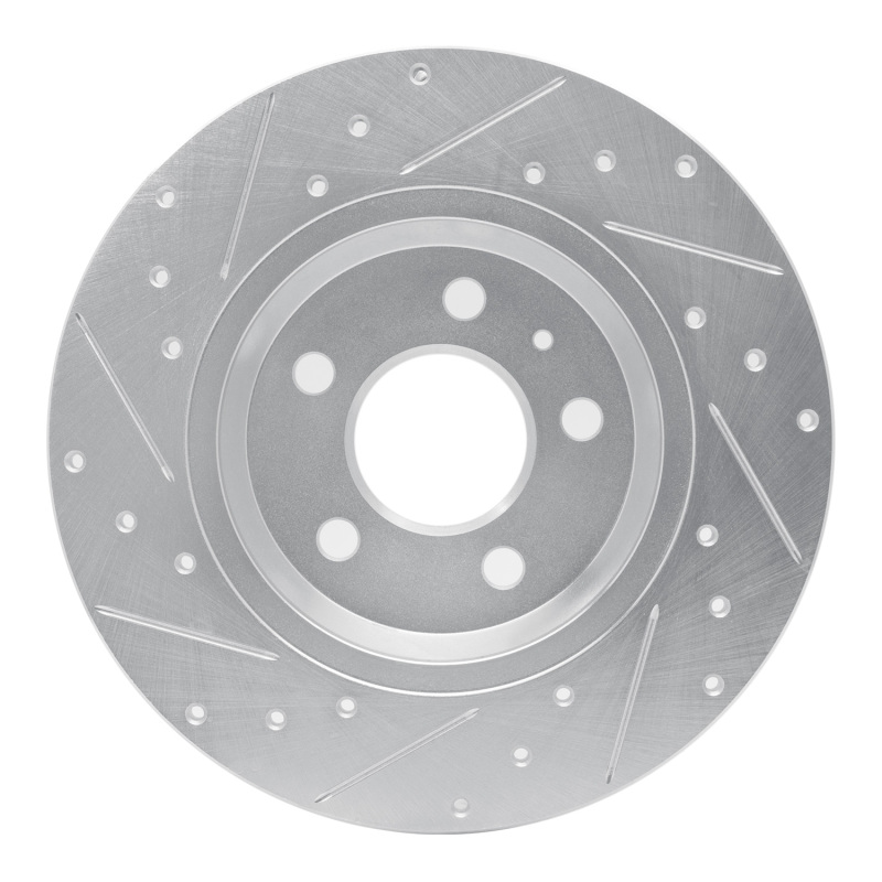 R1 Concepts for 08-25 Audi Q5 (USA/Canada Excl Hybrid) Rear Right Drilled & Slotted Silver Brake Rotor - Image 5