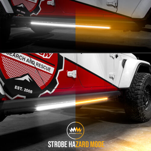 Alternative view of XK Glow Jeep & Truck Running Board Light w/ Turn Signal 2x48in White + Amber
