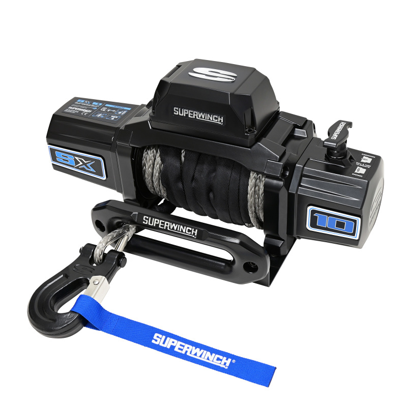 Superwinch 10000 LBS 12V DC 3/8in x 80ft Synthetic Rope SX10SR Winch - Semi Gloss Black - Image 10