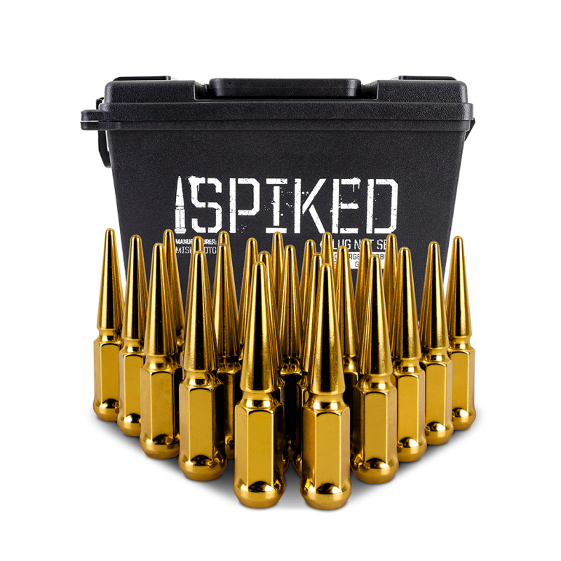 Mishimoto Steel Spiked Lug Nuts M14 x 1.5 24pc Set Gold - Image 4