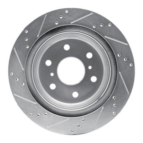 R1 Concepts for 07-20 Cadillac Escalade ESV Rear Right Drilled & Slotted Silver Brake Rotor - Image 5
