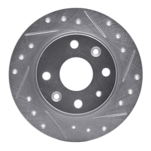 R1 Concepts for 90-93 Mazda Miata Rear Right Drilled & Slotted Silver Brake Rotor