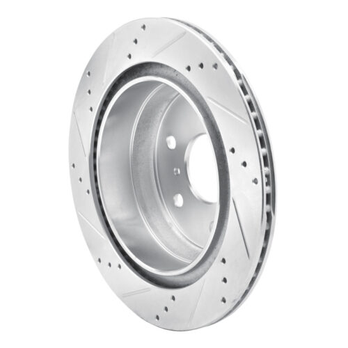 R1 Concepts for 07-20 Cadillac Escalade ESV Rear Right Drilled & Slotted Silver Brake Rotor - Image 4