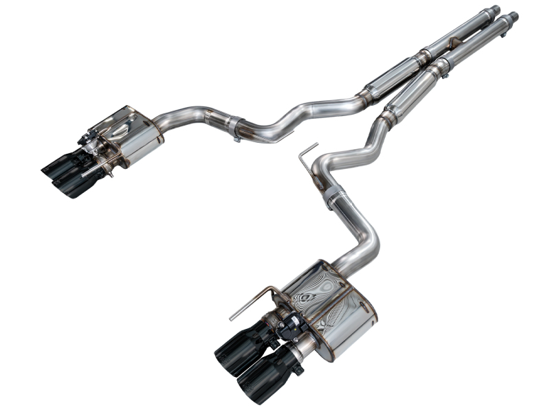 AWE Tuning SwitchPath Exhaust - Diamond Black Tips for 18-23 S550 Mustang GT