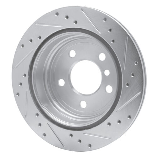R1 06-20 BMW 430I Gran Coupe Rear Left Drilled & Slotted Silver Brake Rotor - Image 4