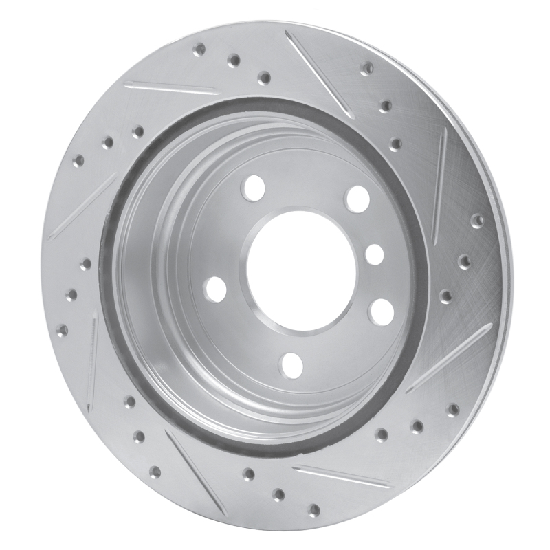 R1 06-20 BMW 430I Gran Coupe Rear Left Drilled & Slotted Silver Brake Rotor - Image 4