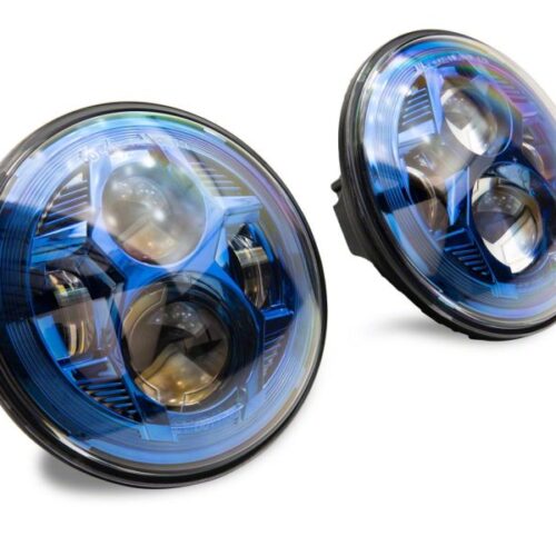 Alternative view of Raxiom for 2007-2018 Jeep Wrangler JK 7-In LED Headlights- Blue Housing- Clear Lens