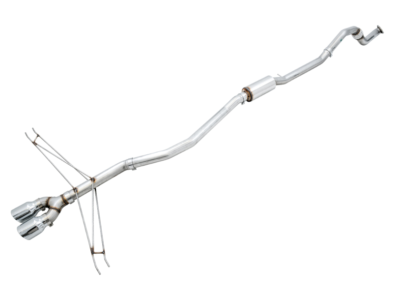 AWE Tuning Track Edition Exhaust w/Front Pipe & Dual Chrome Silver Tips for 2016+ Honda Civic Si