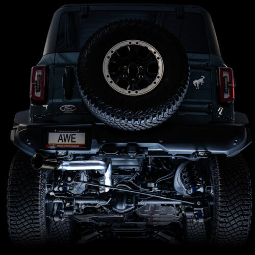 AWE Tuning Exhaust w/Diamond Black Tip & Bash Guard for 2021+ Ford Bronco 0FG Single Rear Exit - Image 7