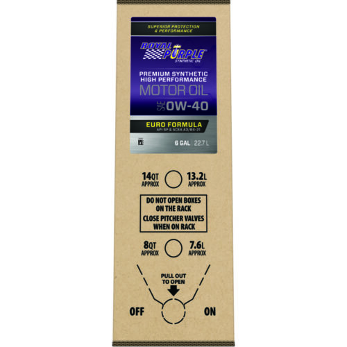 Royal Purple Premium Synthetic High Performance Euro Formula 0W40 Motor Oil - 6 Gallon Bag-In-Box