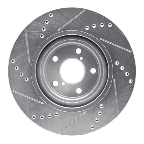 R1 Concepts for 04-25 Scion FR-S Front Right Drilled & Slotted Silver Brake Rotor - Image 5