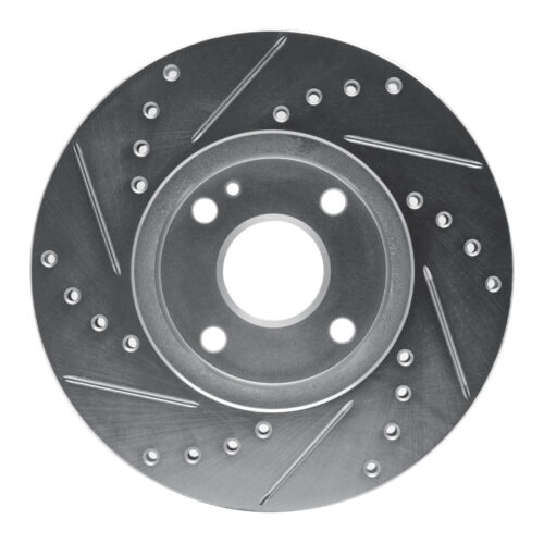 R1 Concepts for 94-02 Mazda Miata Front Right Drilled & Slotted Silver Brake Rotor - Image 5