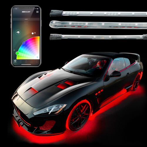 Alternative view of XK Glow Slim Tube Million Color XCHROME Smartphone App Controlled Undercar Kit 8x24In