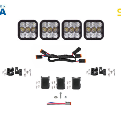 Diode Dynamics SS5 Pro Universal CrossLink 4-Pod Lightbar - White Driving - Image 5