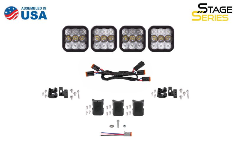 Diode Dynamics SS5 Pro Universal CrossLink 4-Pod Lightbar - White Driving - Image 5