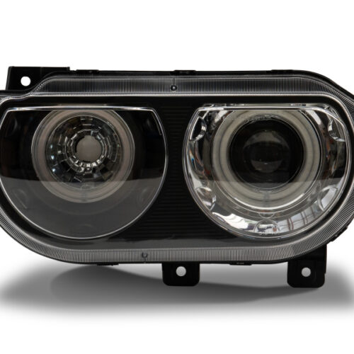 Raxiom for 2008-2014 Dodge Challenger Dual LED Halo Projector Headlights- Black Housing (Clear Lens) - Image 4