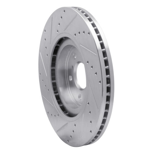 R1 Concepts for 09-20 Nissan 370Z Front Right Drilled & Slotted Silver Brake Rotor - Image 4