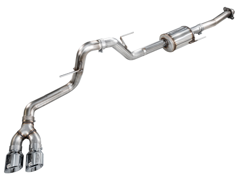 AWE Tuning Cat-Back Exhaust - 4.5in Dual Side Exit Chrome Tips for 21-25 Ford F150 (14th Gen Reg Cab)