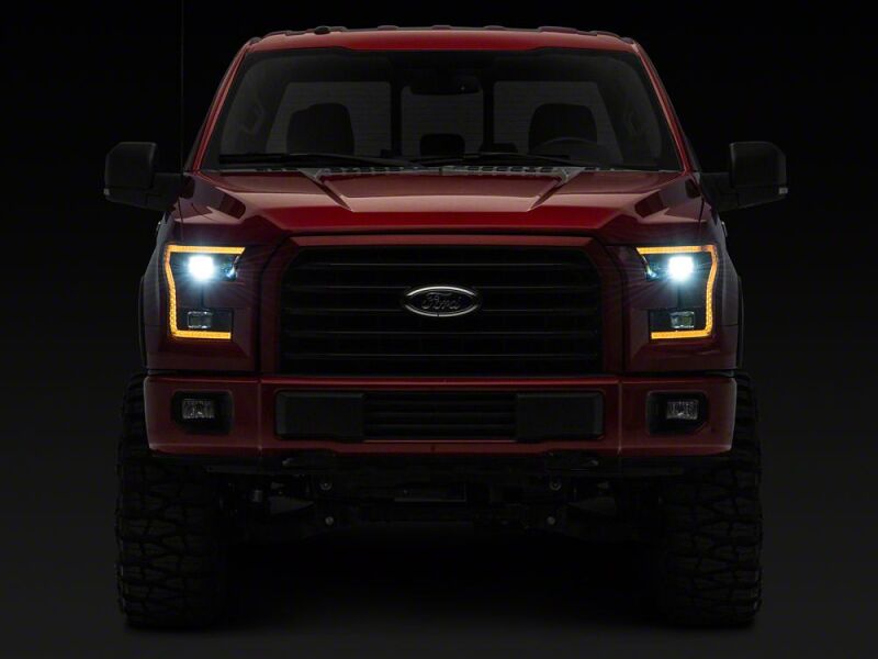 Raxiom for 2015-2017 Ford F-150 LED Projector Headlights with LED Amber DRL- Black Housing- Clear Lens - Image 7