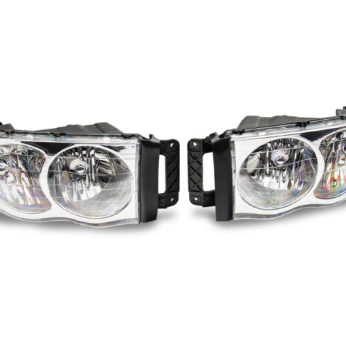 Raxiom for 2002-2005 Dodge RAM 1500 Axial Series OEM Style Rep Headlights- Chrome Housing (Clear Lens)