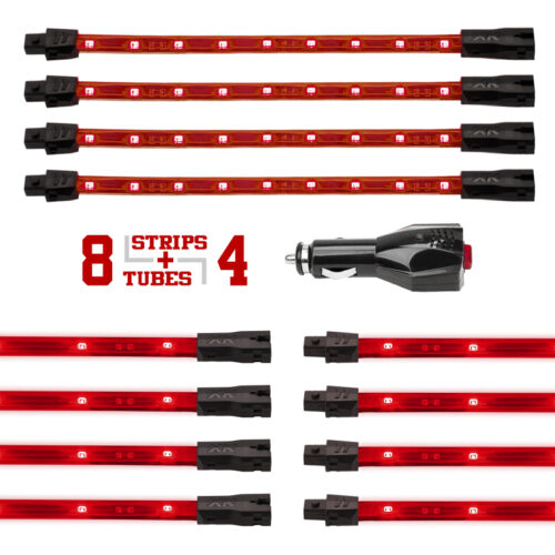 Alternative view of XK Glow Single Color XKGLOW UnderglowLED Accent Light Car/Truck Kit Red - 8x24In Tube + 4x8In Strip