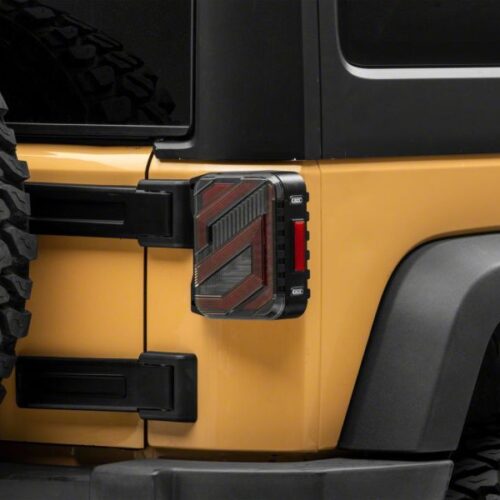 Raxiom for 2007-2018 Jeep Wrangler JK Axial Series Trident LED Tail Lights- Black Housing (Clear Lens) - Image 9