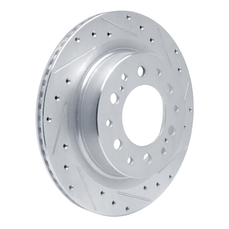 R1 Concepts for 2022-2025 Lexus GX550 Rear Right Drilled & Slotted Silver Brake Rotor - Image 2