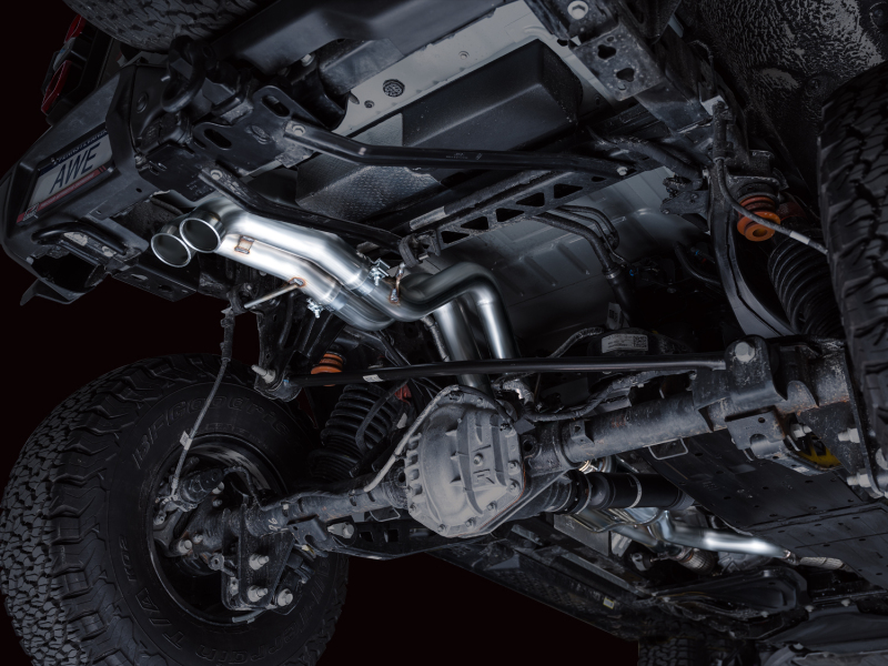 AWE Tuning Cat-Back SwitchPath Exhaust (No Tips) for 22-24 Ford Bronco Raptor 4WD Dual BashGuards - Image 2