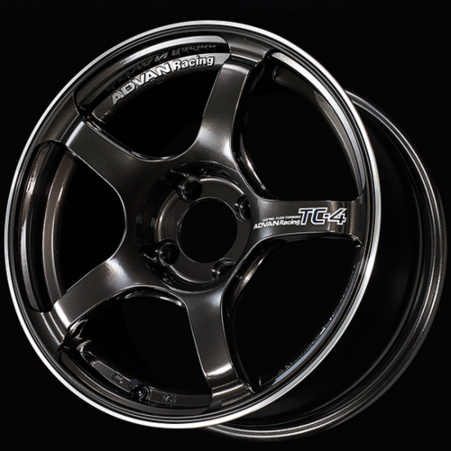 Advan YAD6F35ABGR TC4 16x7.5 / +35 Offset / 4x100 / 63mm Bore / Black Gunmetallic and Ring