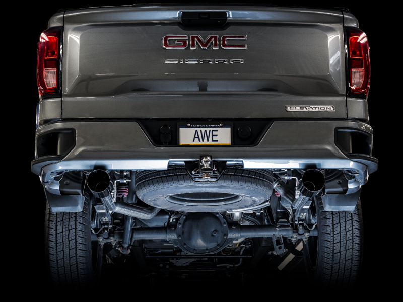 AWE Tuning 4th Gen GM 1500 5.3L 0FG Cat-Back Split Rear Exit (Flat Bumper) - Dual Diamond Tips - Image 7