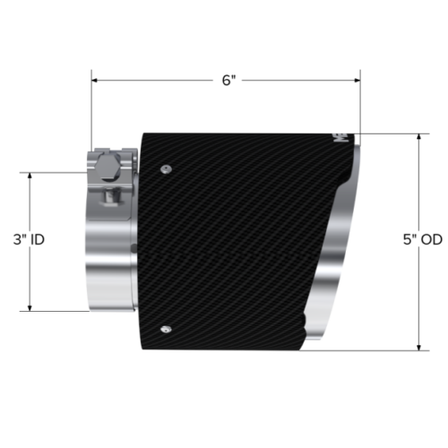 MBRP Universal Carbon Fiber Tip, 3in. ID./5in. OD./ 6.13in L. Angle Cut Dual Wall - Image 2