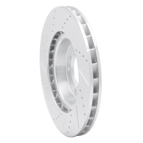 R1 Concepts for 01-06 BMW M3 Left Front Drilled & Slotted Silver Brake Rotor - Image 4