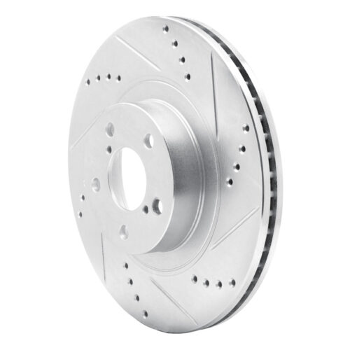 Alternative view of R1 Concepts for 04-25 Scion FR-S Front Right Drilled & Slotted Silver Brake Rotor