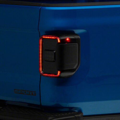 Raxiom for 2020-2023 Jeep Gladiator JT w/ Factory Halogen LED Tail Lights- Black Housing (Smoked Lens)
