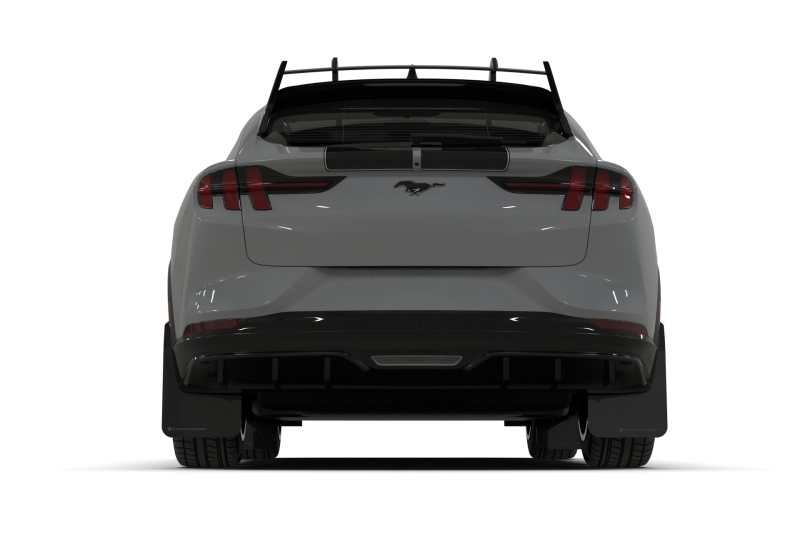 Rally Armor 2021-26 Ford Mach-E Rally Edition Black UR Mud Flap Metallic Black Logo - Image 6