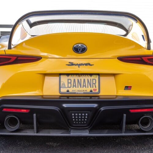 Alternative view of Dinan for 20-26 Toyota GR Supra (A90/A91) 3.0T Valved Catback Exhaust System - Black Tips