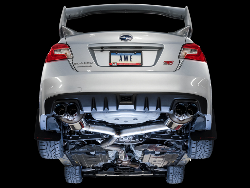 AWE Tuning Touring Edition Exhaust - Chrome Silver Tip (102mm) for Subaru STI VA / WRX GV / STI GV Sedan - Image 7
