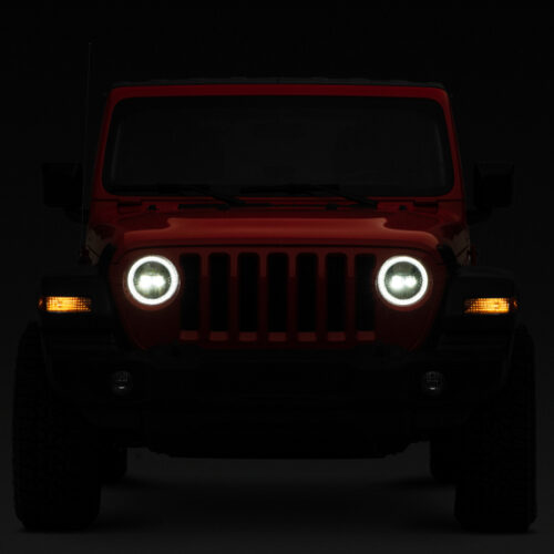 Raxiom for 2018-2022 Jeep Wrangler JL/JT Axial Series LED Headlights- Black Housing (Clear Lens) - Image 9