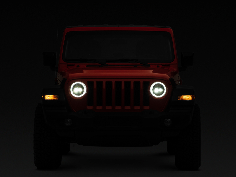 Raxiom for 2018-2022 Jeep Wrangler JL/JT Axial Series LED Headlights- Black Housing (Clear Lens) - Image 9