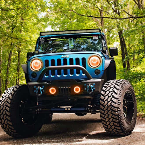Oracle 07-17 Jeep Wrangler LED Fog Halo Kit - Amber - Image 6