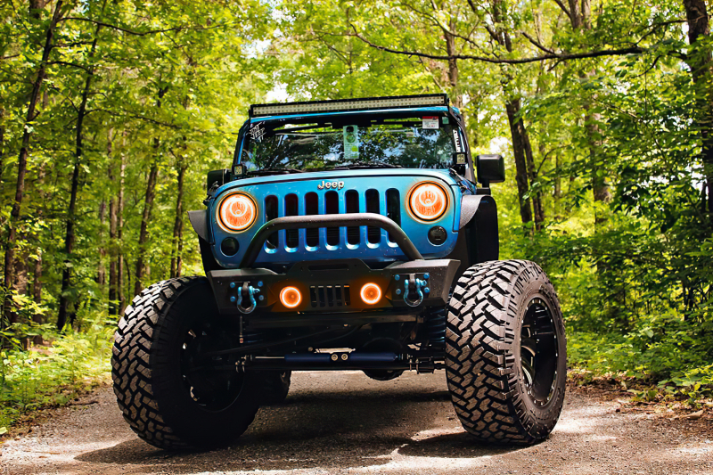Oracle 07-17 Jeep Wrangler LED Fog Halo Kit - Amber - Image 6