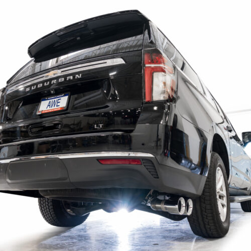 AWE Tuning 2021+ GMC Tahoe/Yukon 5.3L 0FG Side Exit Catback Exhaust - Chrome Silver Tips - Image 6