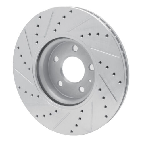 R1 Concepts for 11-17 Audi A5 Front Right Drilled & Slotted Silver Brake Rotor - Image 4
